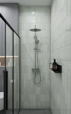 Customized White and Grey Bathroom Cabinet with Tall Side Cabinet Whole House Design