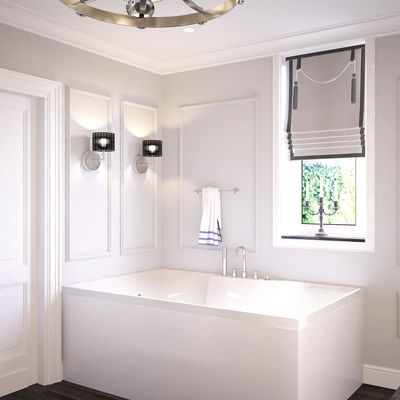 Customized Euclidean White Bathroom Cabinet with Stainless Steel Tower Rack