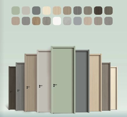 Luxury Interior Modern Solid Wood Door Mutiple Color Minimalist Wood Door Customized