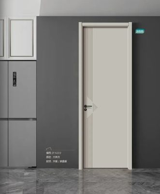 Luxury Interior Modern Solid Wood Door Mutiple Color Minimalist Wood Door Customized