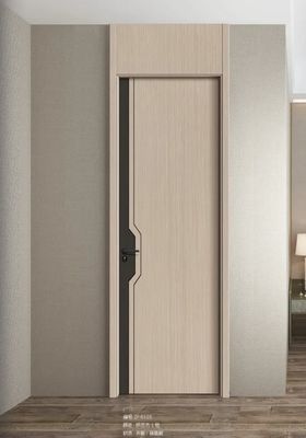 Luxury Interior Modern Solid Wood Door Mutiple Color Minimalist Wood Door Customized