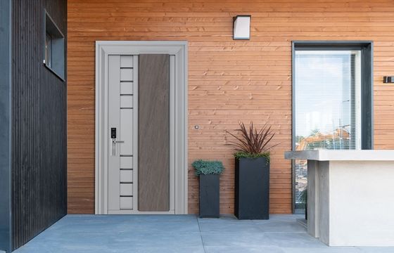 Modern Steel Fireproof Door Single Open Minimalist Interior Door