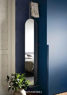 Modern PET Navy Blue Wardrobe Customized Sliding Door Closet