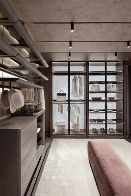 Tailored Modern Custom Walk In Closet Wardrobe With Glass Door Penal