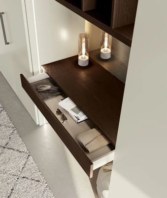 Tailored White Wardrobe with Make-up Vanity L-shaped Customized Closet