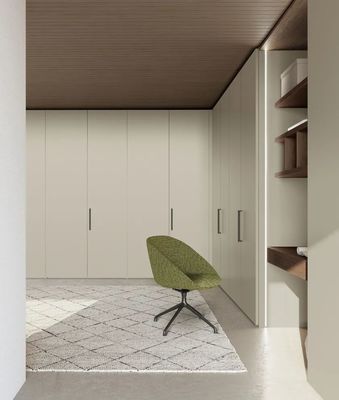 Tailored White Wardrobe with Make-up Vanity L-shaped Customized Closet