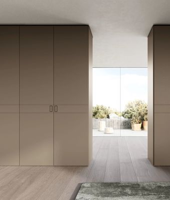 Modern Customized Leather Wardrobe Fitted Bedroom Closet