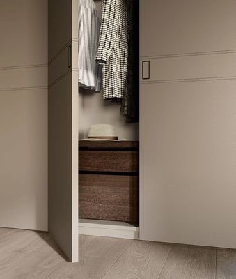 Modern Customized Leather Wardrobe Fitted Bedroom Closet