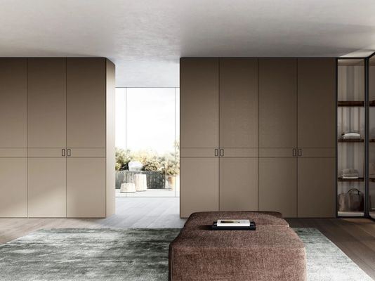 Modern Customized Leather Wardrobe Fitted Bedroom Closet