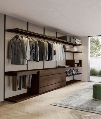 Modern Customized Open Wardrobe Fitted Bedroom Closet No Door