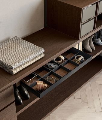 Modern Customized Open Wardrobe Fitted Bedroom Closet No Door