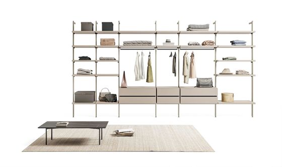 Modern Open Wardrobe Customized Solid Wood Bedroom Wardrobe