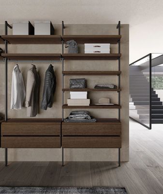 Modern Open Wardrobe Customized Solid Wood Bedroom Wardrobe