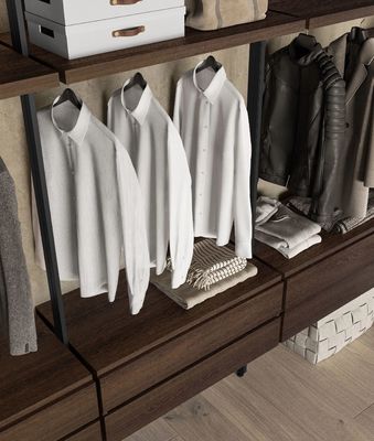 Modern Open Wardrobe Customized Solid Wood Bedroom Wardrobe
