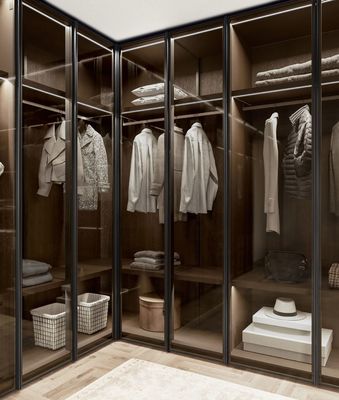 Customized Modern Wardrobe EB Closet with Glass Doors