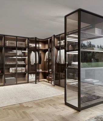 Customized Modern Wardrobe EB Closet with Glass Doors