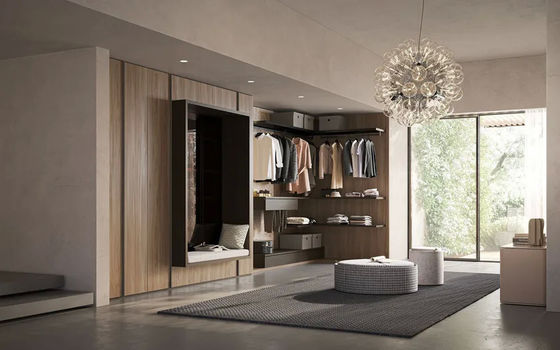Custom L-shaped wardrobe with Shoe Cabinet Personalized PET Wardrobe Closet