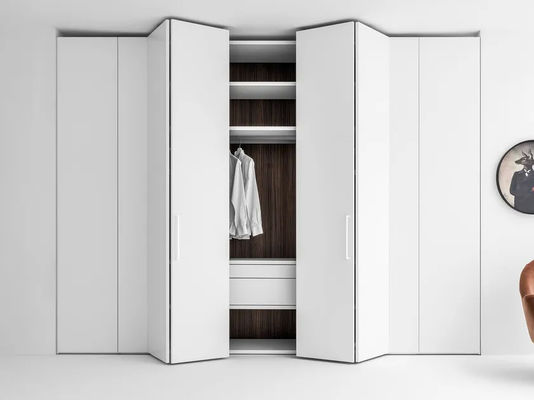 Custom White Closet Bespoke PET Folding Door Wardrobe