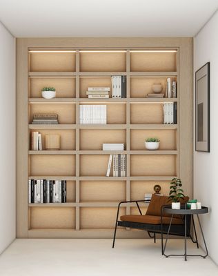 Modern Custom Bookshelf Design Office Desk Bespoke White And Black Bookshelf