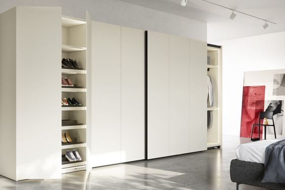 Bespoke Modern White Wardrobe Closet Custom With Shoe Cabinet
