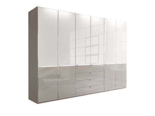 Lacquer White Custom Wardrobe Closet Modern Tailored With Lattice Box
