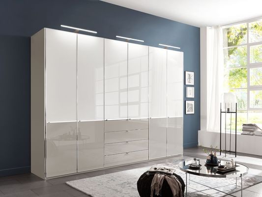Lacquer White Custom Wardrobe Closet Modern Tailored With Lattice Box