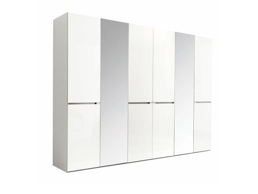 Custom White Lacquer Wardrobe Bespoke Modern Wardrobe with Mirror Door Penals