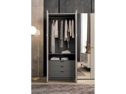 Bespoke Lacquer Wardrobe Modern Light Pink Wardrobe With Mirror Doors