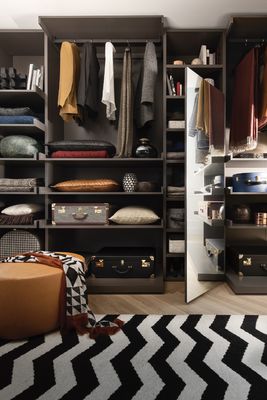 Walk In Customized Wardrobe Closet Modern Fitted Open Closet Without Door Penals