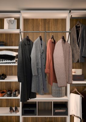 Walk In Customized Wardrobe Closet Modern Fitted Open Closet Without Door Penals