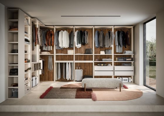 Walk In Customized Wardrobe Closet Modern Fitted Open Closet Without Door Penals