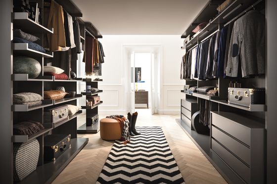 Walk In Customized Wardrobe Closet Modern Fitted Open Closet Without Door Penals