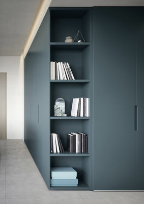 PET Customized Wardrobe Closet Blue Green Fitted Walk In Wardrobes With Dressing Table