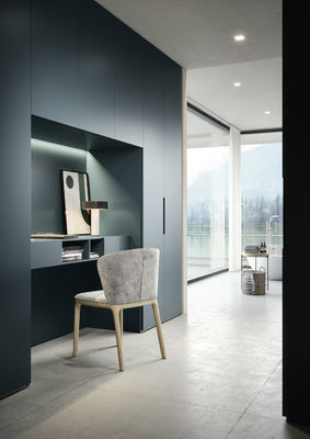 PET Customized Wardrobe Closet Blue Green Fitted Walk In Wardrobes With Dressing Table