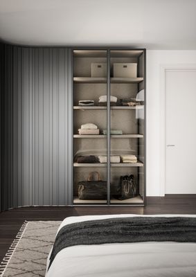 Black L Shaped Customized Wardrobe Closet Tailored PET Wardrobe Closet