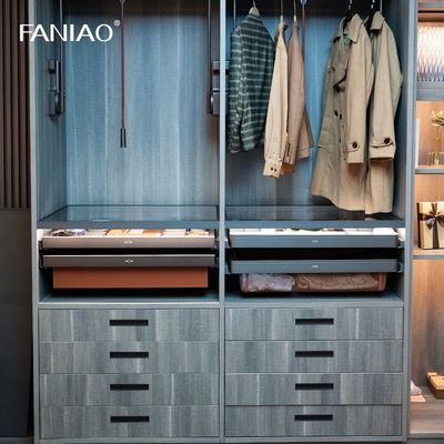 Solid Wood Customized Wardrobe Closet Modern Walk In Closet with Dress Mirror