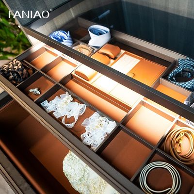 Solid Wood Customized Wardrobe Closet Modern Walk In Closet with Dress Mirror