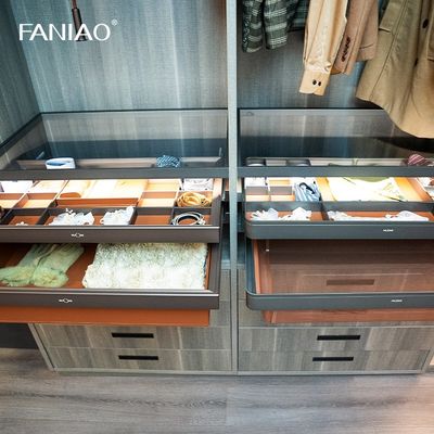 Solid Wood Customized Wardrobe Closet Modern Walk In Closet with Dress Mirror