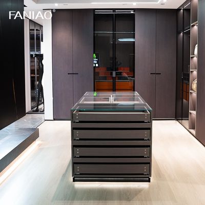Modern Walk In Closet Furniture Custom Design With Wood Veneer Finished Doors