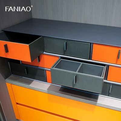 Modern Walk In Closet Furniture Custom Design With Wood Veneer Finished Doors