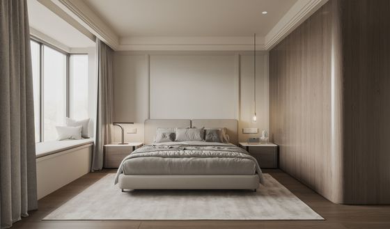 Creamy Whole House Design Contemporary Beige Home Furniture Kitchen Cabinet Design
