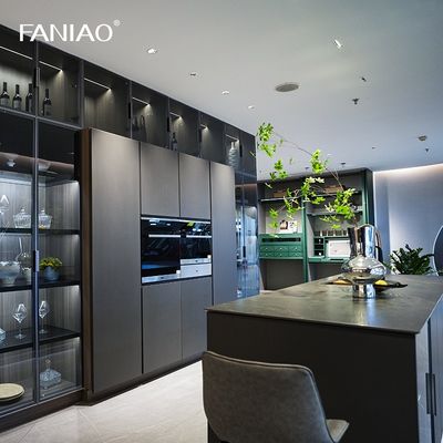 Customized Lacquer Kitchen Cabinet With PVC Door Panels Bespoke Kitchen System