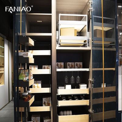 Custom UV Kitchen Cabinet With Walnut Island Table Bespoke Kitchen Cabinetry