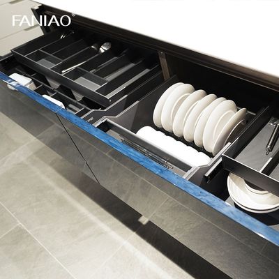Custom UV Kitchen Cabinet With Walnut Island Table Bespoke Kitchen Cabinetry