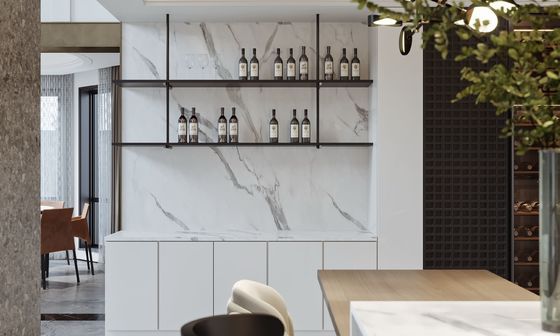 Modern White Lacquer Kitchen Cabinet Custom Glossy Kitchen Cabinet With Island Dinning Table Kitchen Furniture Storage