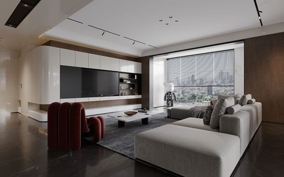 Modern TV Cabinet Custom TV Wall Unit White Lacquer Cabinet Fitted Living Room Furniture