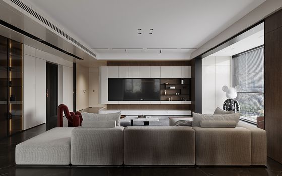 Modern TV Cabinet Custom TV Wall Unit White Lacquer Cabinet Fitted Living Room Furniture