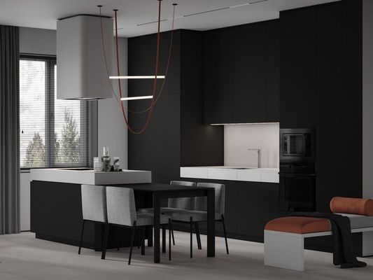 Handle Free Kitchen Cabinet Modern Design Customized Kitchen Cabinet With Island