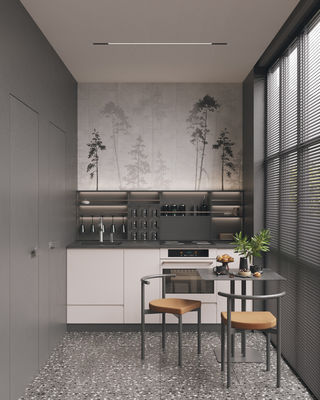 Unique Cusmtomized Kitchen Cabinet Concealed Handle Cupboard Modern Kitchen Furniture