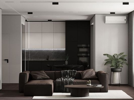 Modern Melamine Modern Showcase One-Wall Kitchen Cabinets